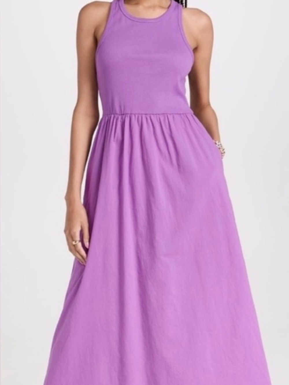 XiRENA Ribbed Scoop Tank Dress  in Lavender Pink